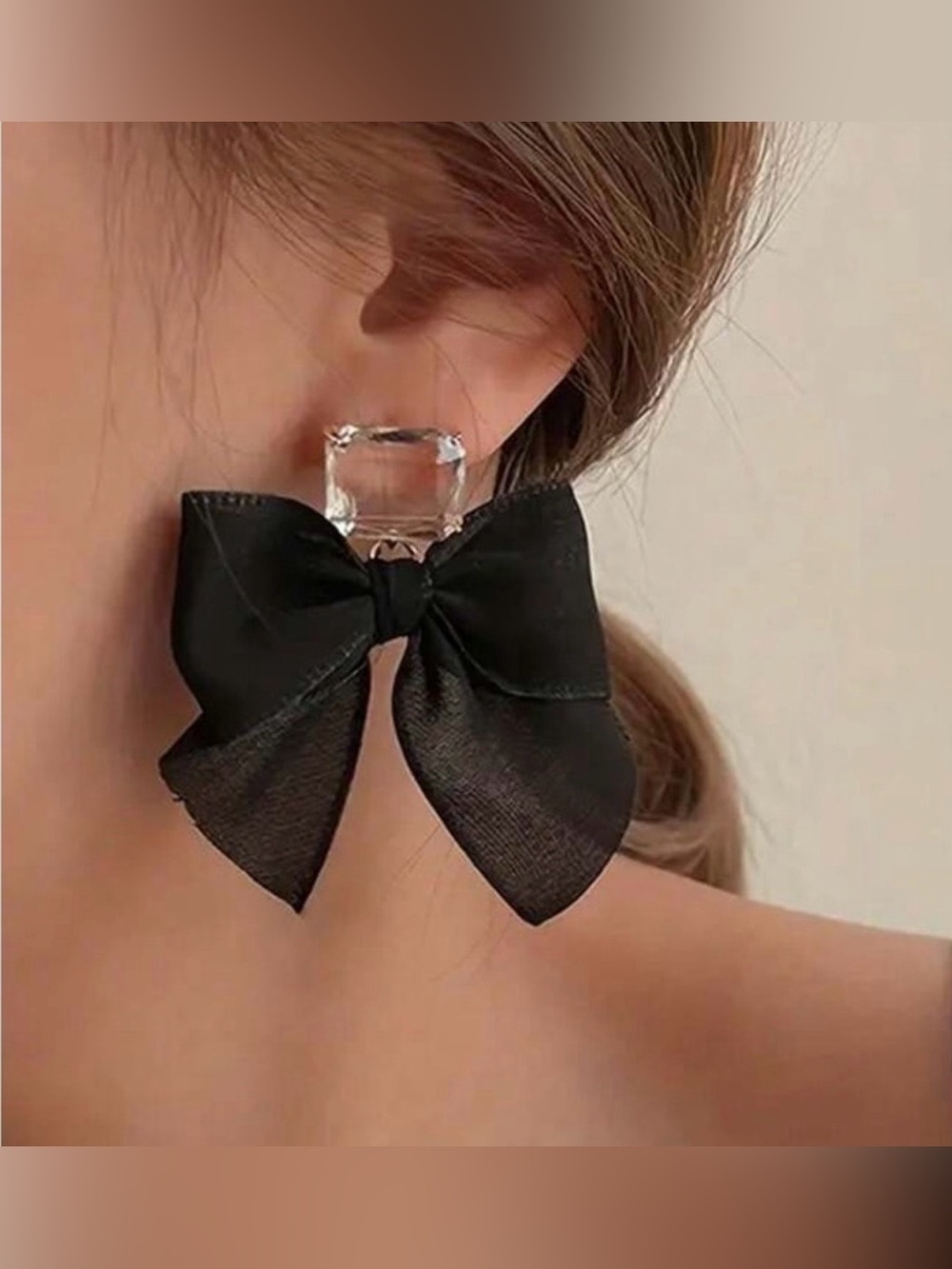 🖤 NEW 🖤 Crystal Stud Black Bow Earrings 🖤